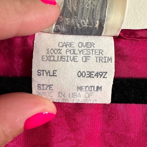 VTG California Miss hot pink nightgown flower detail size medium made in USA - Picture 8 of 8